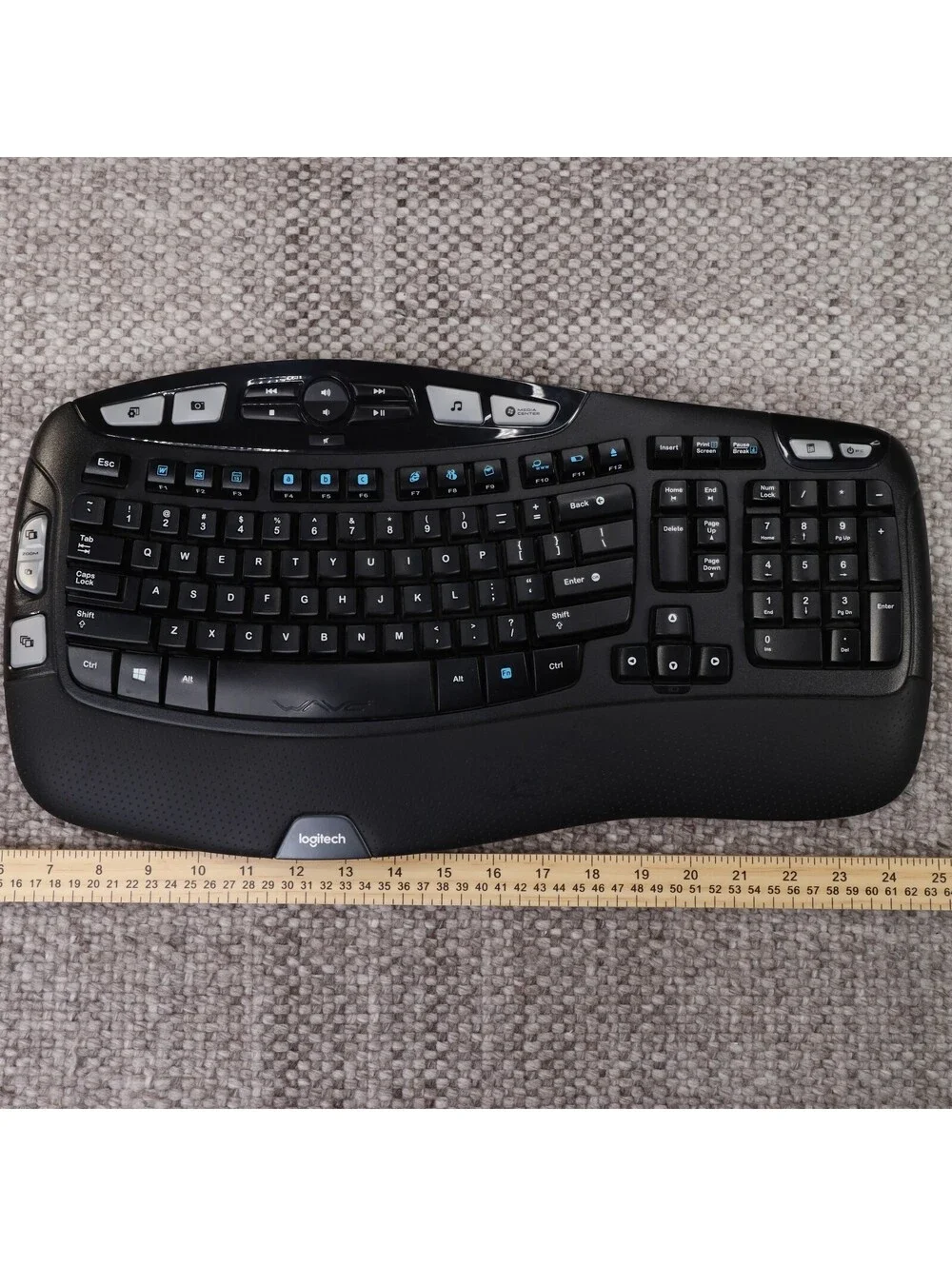 Logitech K350 Wireless Wave Keyboard | Ergonomic Media Keyboard | M/N Y-R0053